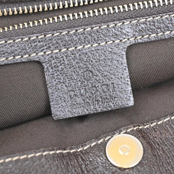 GUCCI Logo GG Pattern Shoulder Bag Canvas Leather Brown GHW Italy 76YH745 - Picture 13 of 14